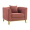 Armen Living Everest Blush Fabric Upholstered Sofa Accent Chair with Brushed Gold Legs LCEV1BLUSH - alternate 1